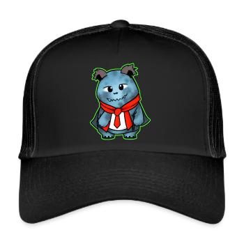 Süßer gruseliger Monster Zombie Horror Teddybär - Trucker Cap - Schwarz/Schwarz - Vorne