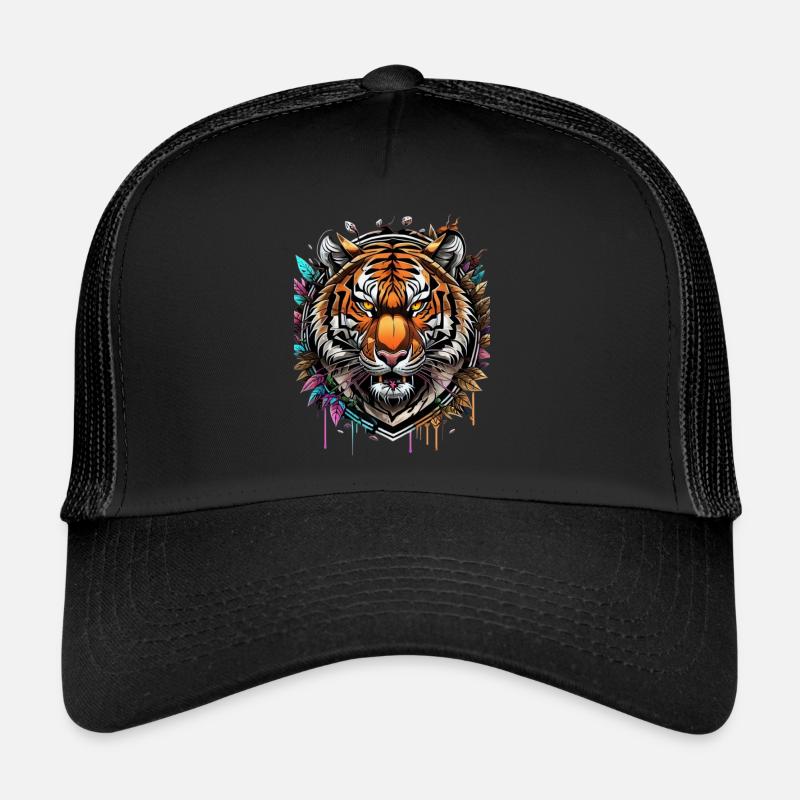 Graffiti Tigre - Casquette trucker  - noir/noir