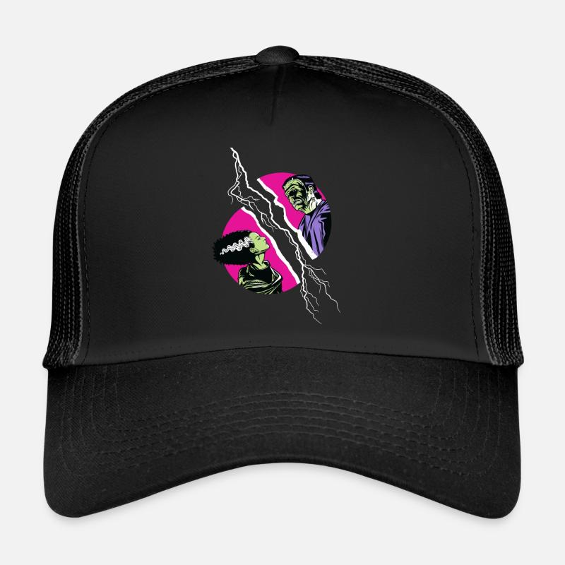 Universal Monsters Frankenstein Und Braut Blitz - Trucker Cap - Schwarz/Schwarz