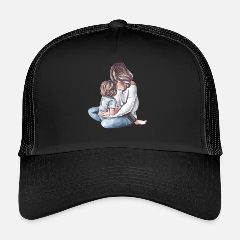 Mutter und Kind - Trucker Cap - Schwarz/Schwarz