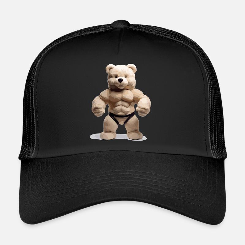 der Muskelteddy - Trucker Cap - Schwarz/Schwarz