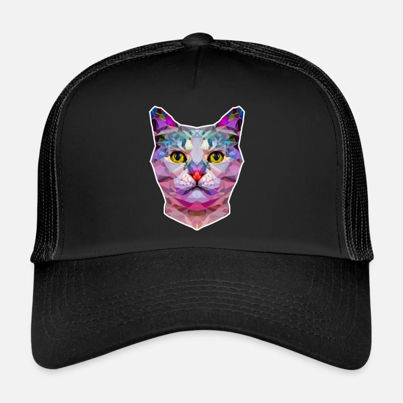 ORIGAMI KATZE - Trucker Cap - Schwarz/Schwarz