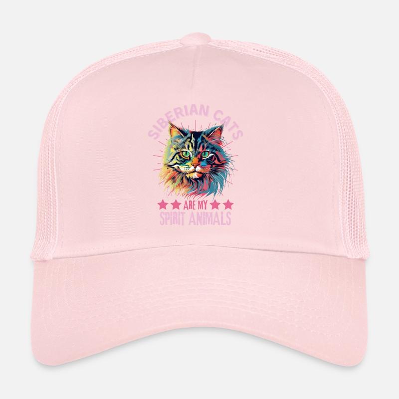 Chat Sibérien Chat Chat Coloré Chat Sibérien Casquette trucker 