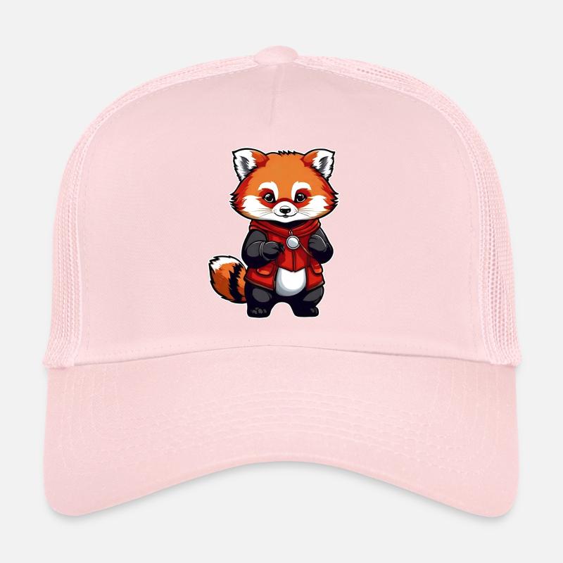 Little Red Comic Panda Trucker Cap