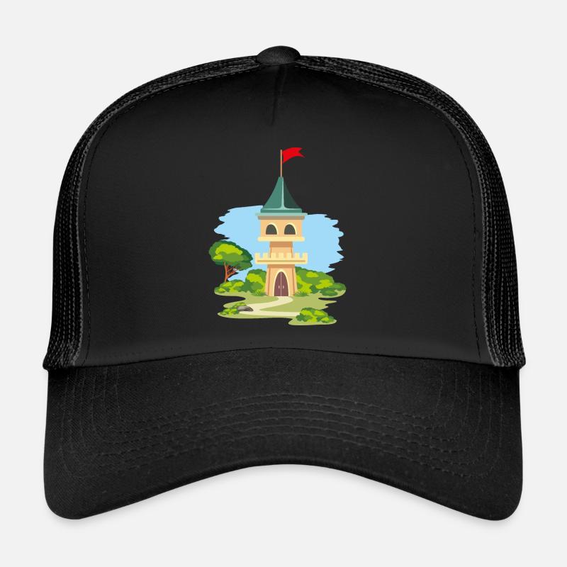 Cartoonish castle - Trucker Cap - black/black