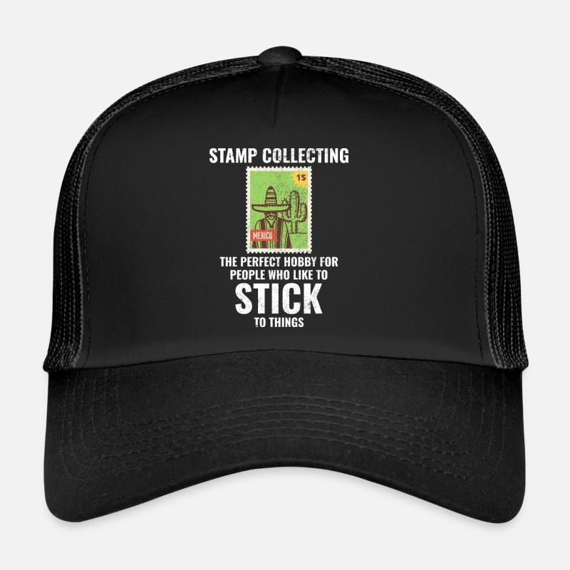 Philatéliste collectionneur collectionneur de timbres Casquette trucker 