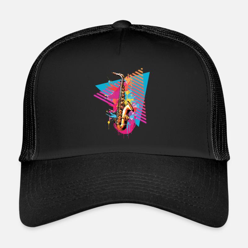 Saxophone 80s 90s Casquette trucker 