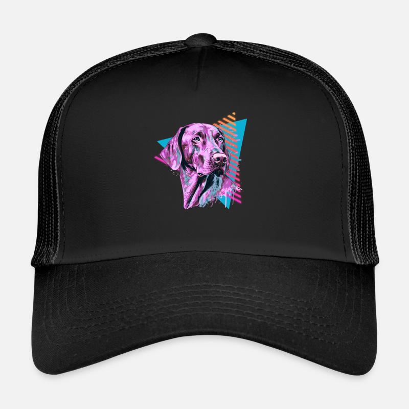 Vizsla 80er Jahre Stil - Trucker Cap - Schwarz/Schwarz