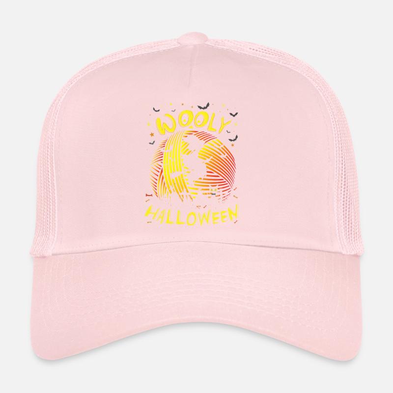 Wooly Halloween - Wool moon with witch Trucker Cap