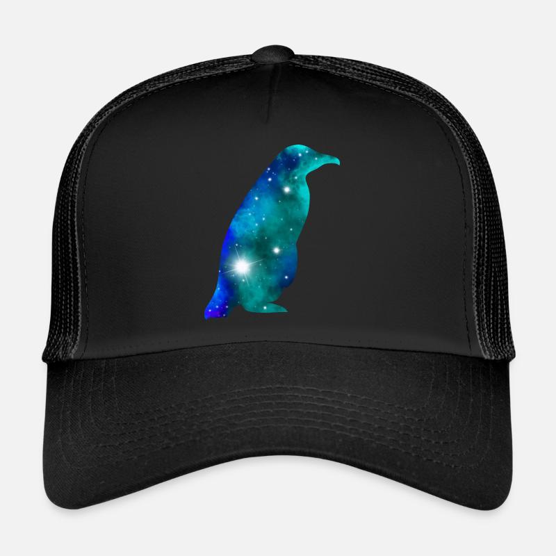 Galaxy Penguin Trucker Cap