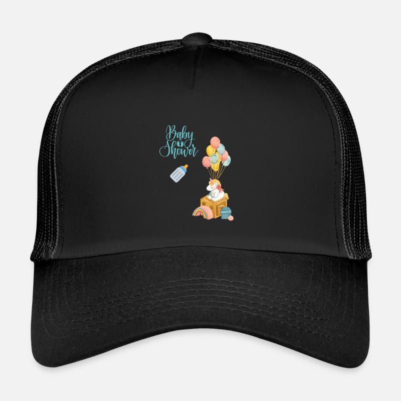 Babyshower 2 - blau - Trucker Cap - Schwarz/Schwarz