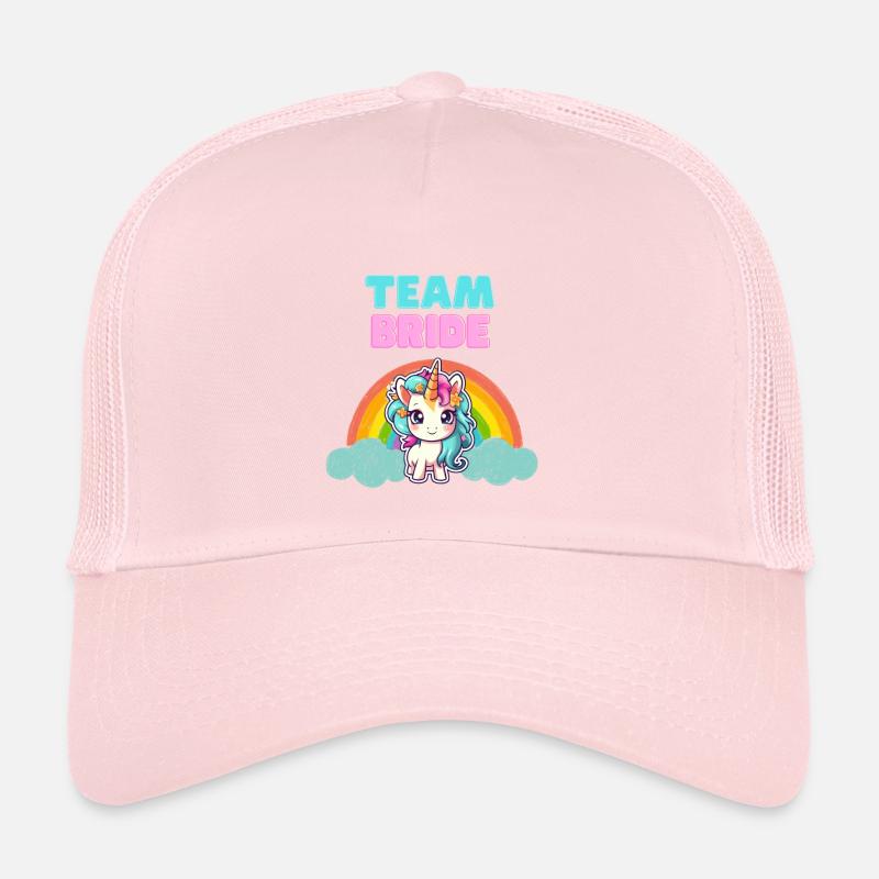 "Team Bride" unicorn design Trucker Cap