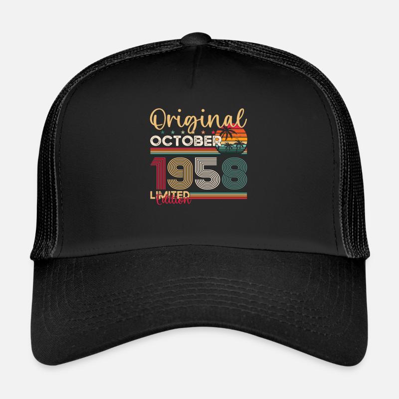 65e anniversaire mari Original Octobre Millésime 1958 Casquette trucker 