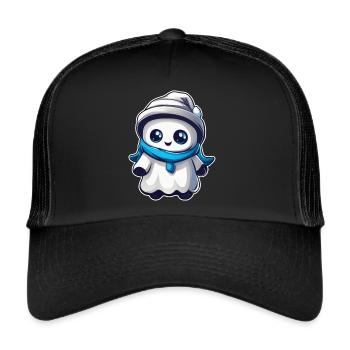 Cute little bogeyman with cap - Trucker Cap - black/black - Front