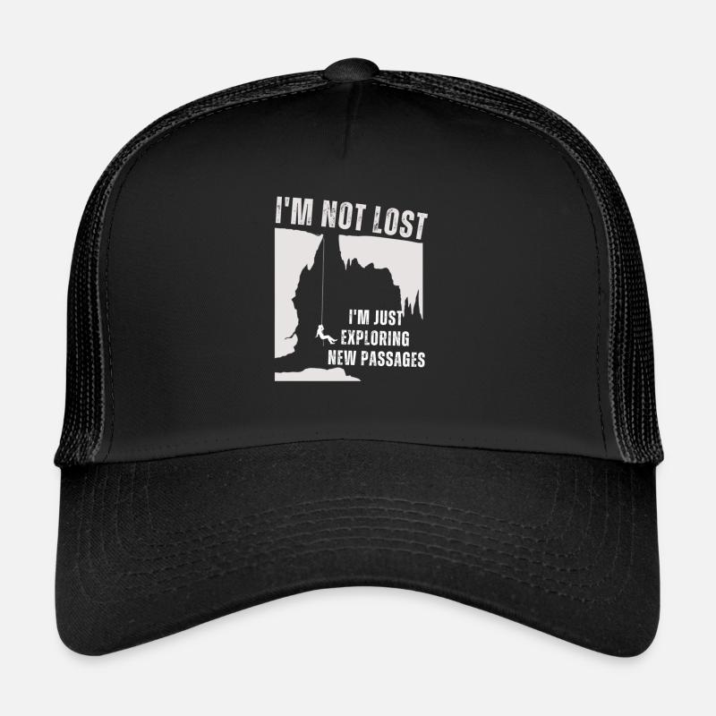 Je ne suis pas perdu, j’explore juste de nouveaux passages. - Casquette trucker  - noir/noir