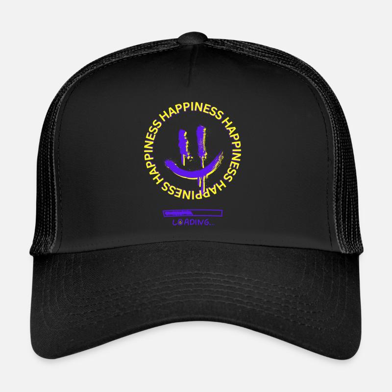 Happiness Loading - Trucker Cap - Schwarz/Schwarz