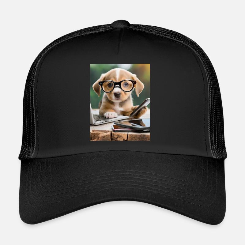 chien à lunettes Casquette trucker 