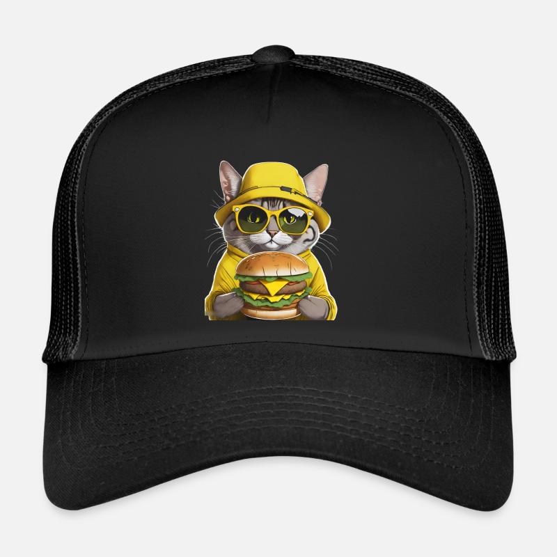 cat with yellow hat Trucker Cap