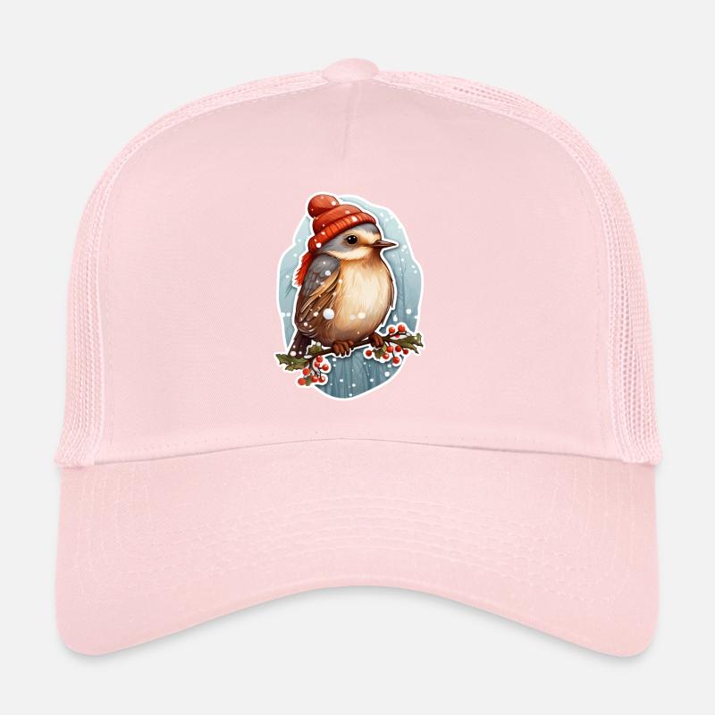 Vogel im Winter mit Mütze Trucker Cap