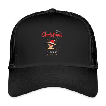 Weihnachten steht vor der Tür - Trucker Cap - Schwarz/Schwarz - Vorne
