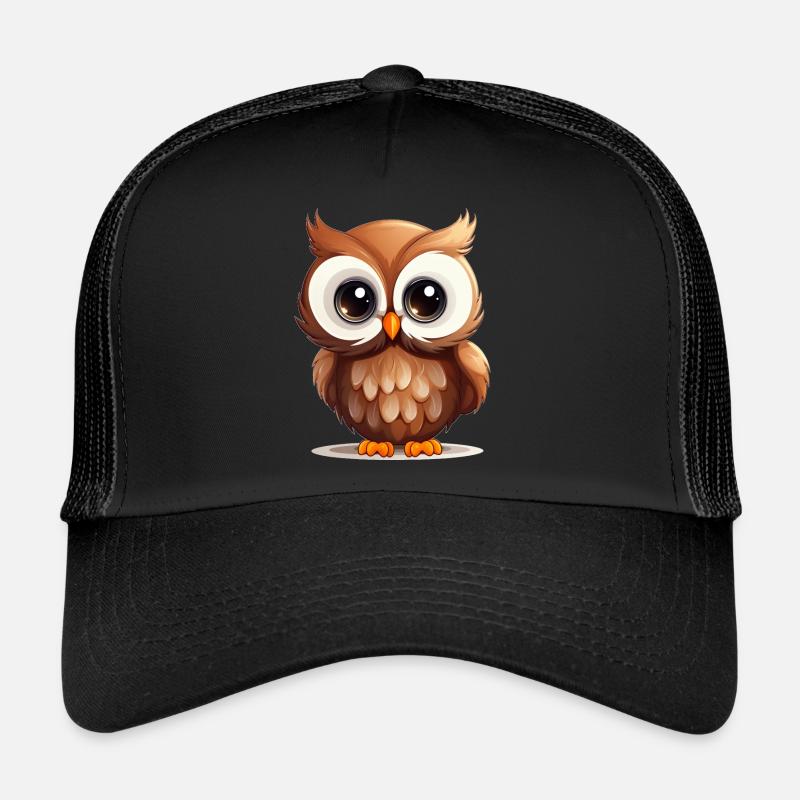 Hibou mignon - Casquette trucker  - noir/noir
