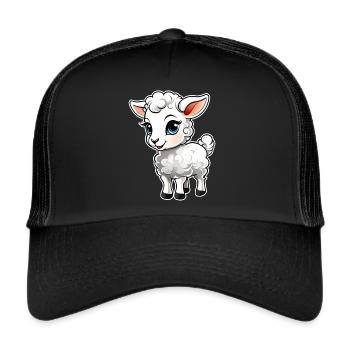 Niedliches kleines Lamm - Trucker Cap - Schwarz/Schwarz - Vorne