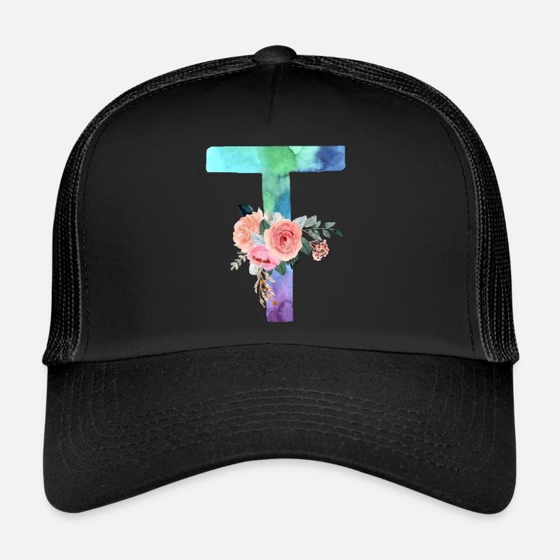 Buchstabe T Aquarell Trucker Cap