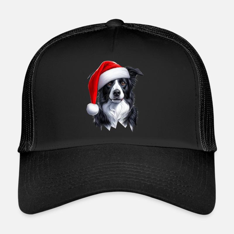 Border Collie Santa Clause Trucker Cap