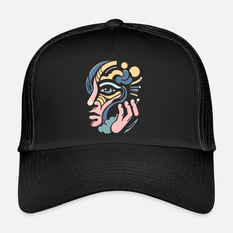 Visage onirique - Casquette trucker  - noir/noir