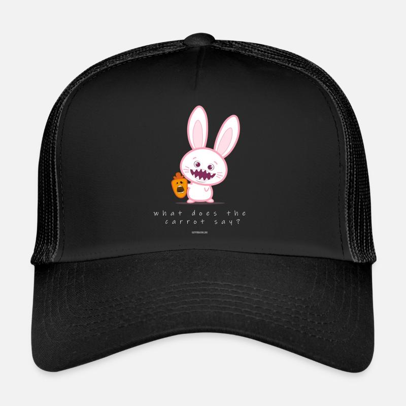 Was sagt die Karotte? - Trucker Cap - Schwarz/Schwarz