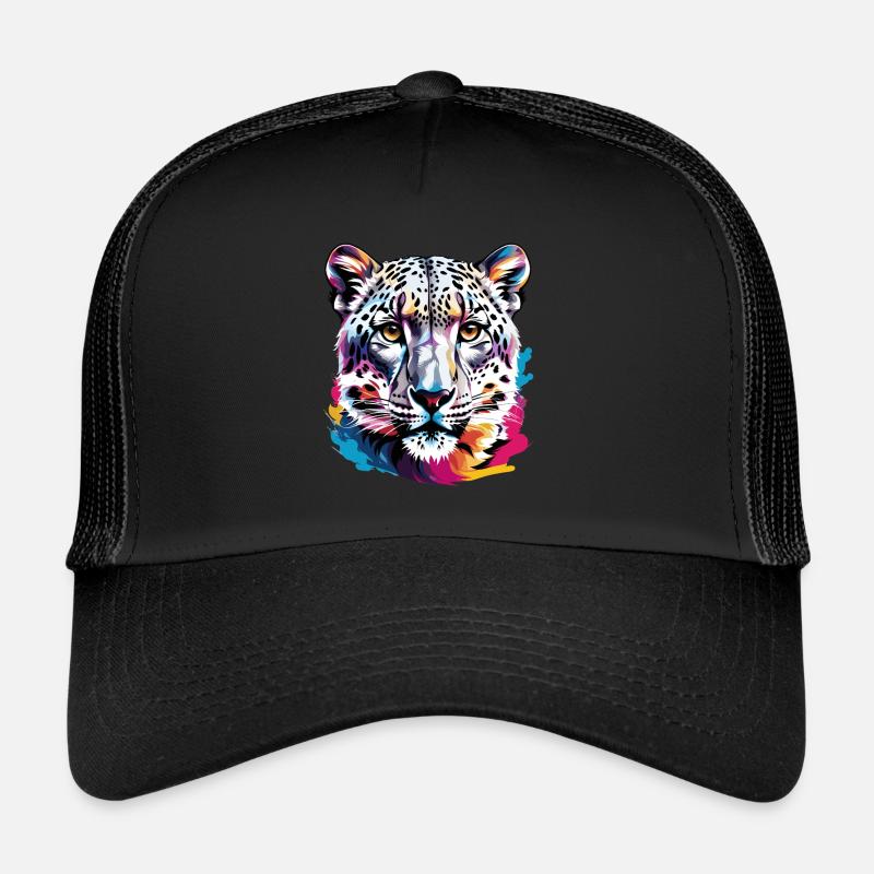 Schneeleopard - Trucker Cap - Schwarz/Schwarz