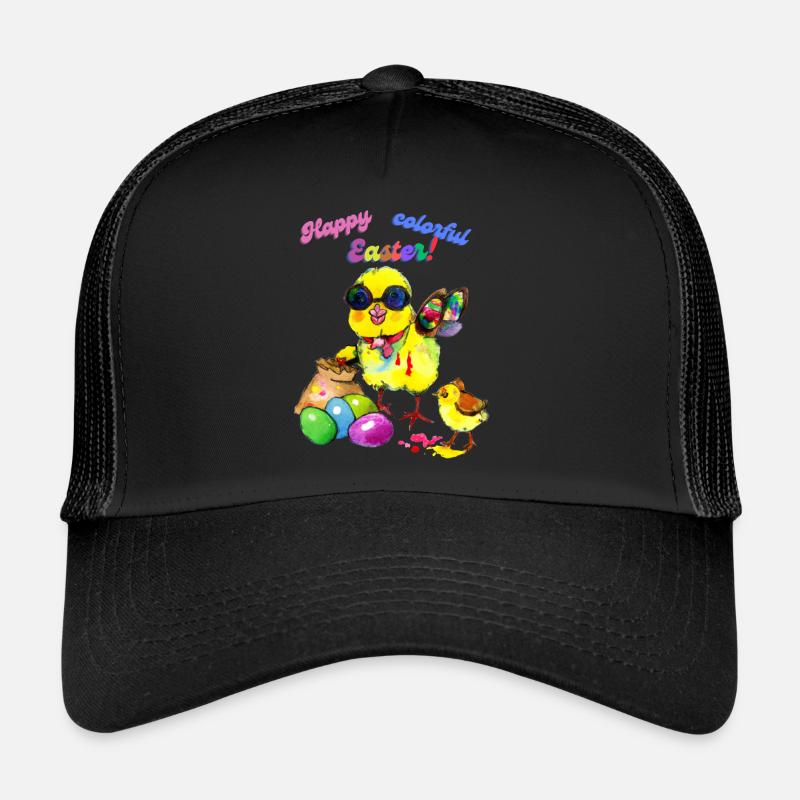 Bunte Ostern - Trucker Cap - Schwarz/Schwarz