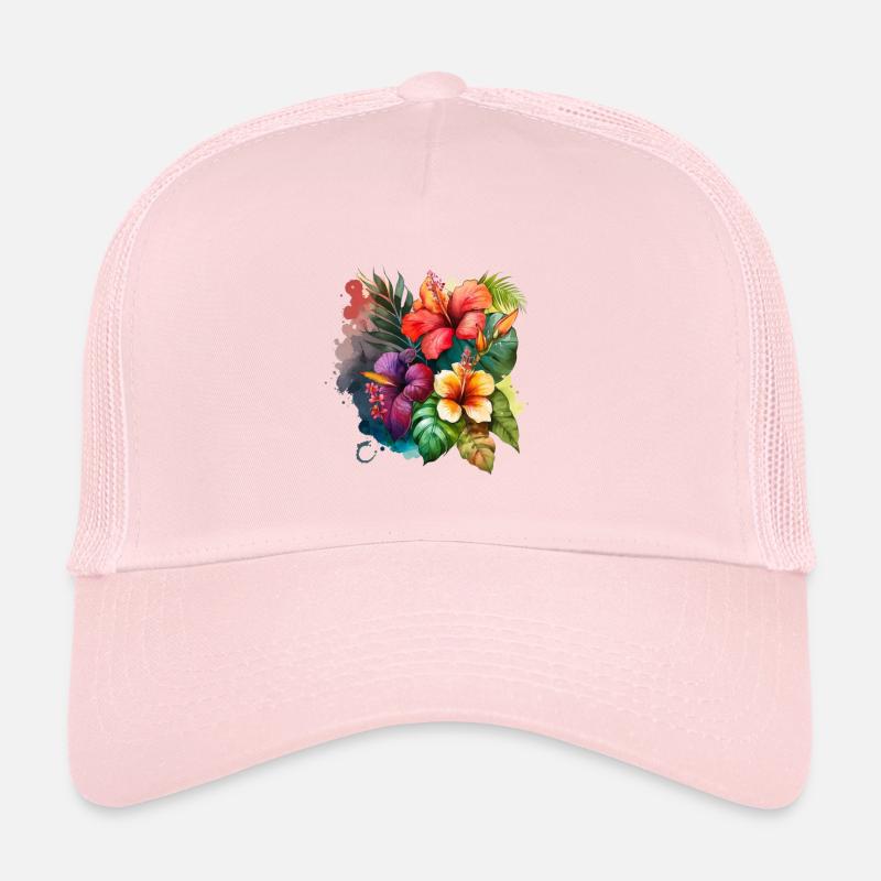Tropical Flowers Trucker Cap