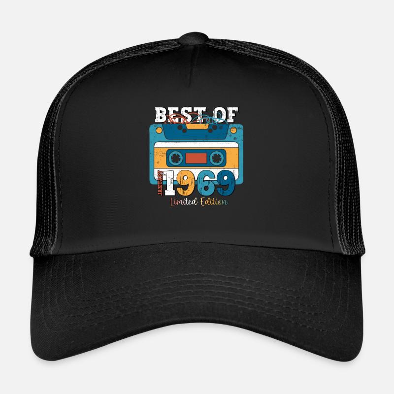 55ème Anniversaire Janvier Millésime 1969 Cassette Casquette trucker 