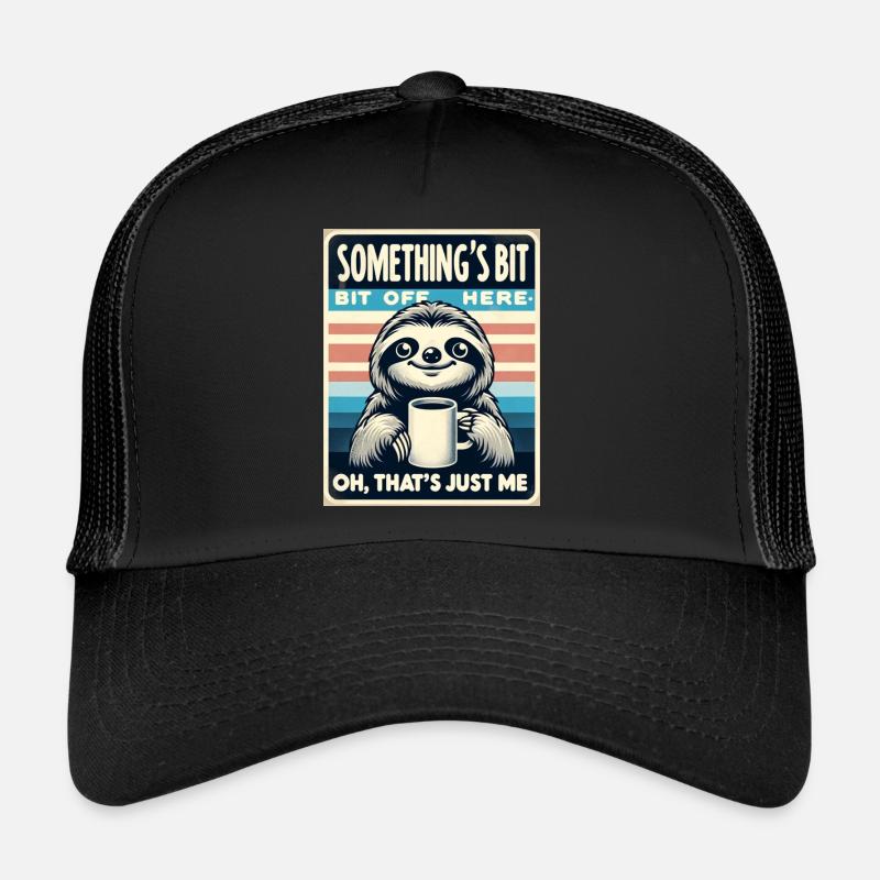 Lazy Stripes et café - Casquette trucker  - noir/noir