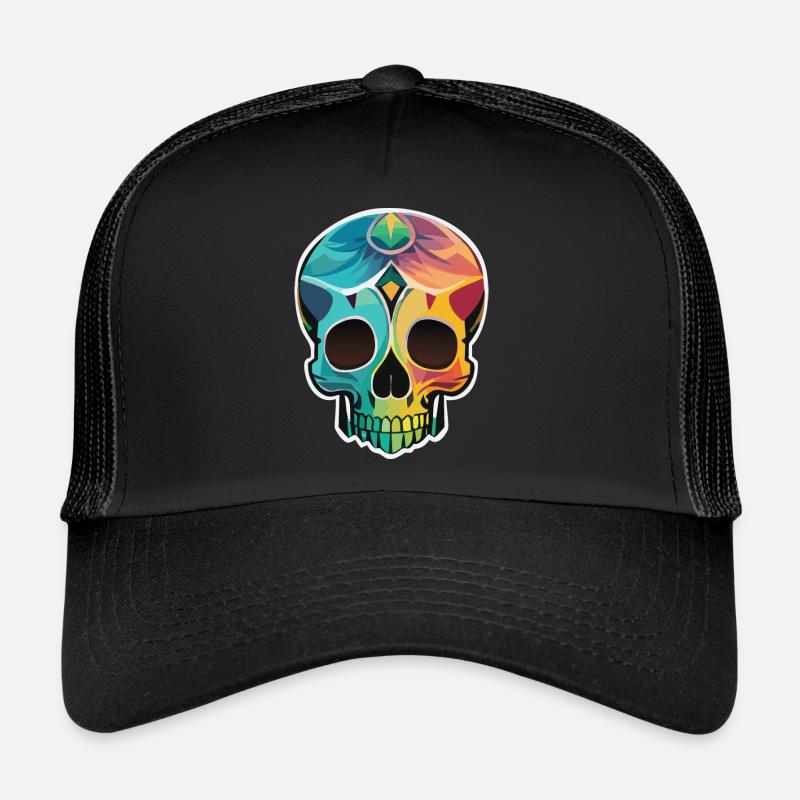 Calavera - Crâne coloré - Art Design Casquette trucker 