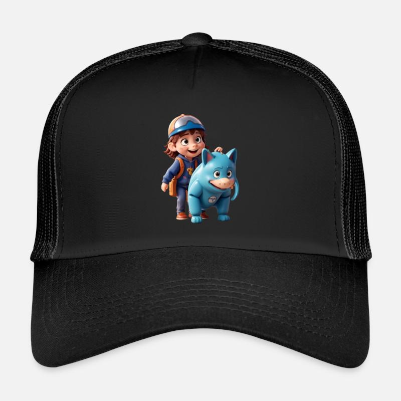 2 außergewöhnliche Abenteuerfreunde - Trucker Cap - Schwarz/Schwarz