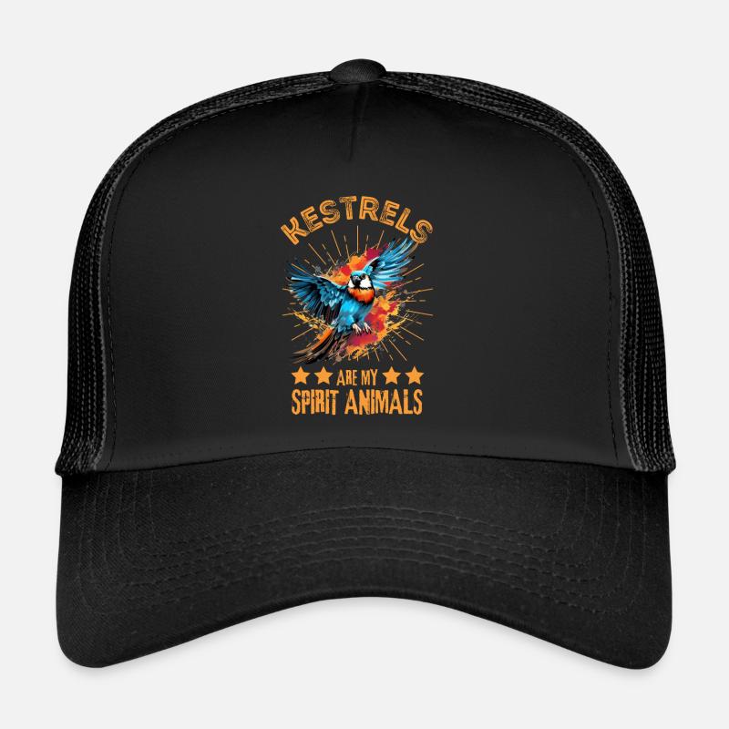 Buntfalke Farbkleckse Farbspritzer - Trucker Cap - Schwarz/Schwarz