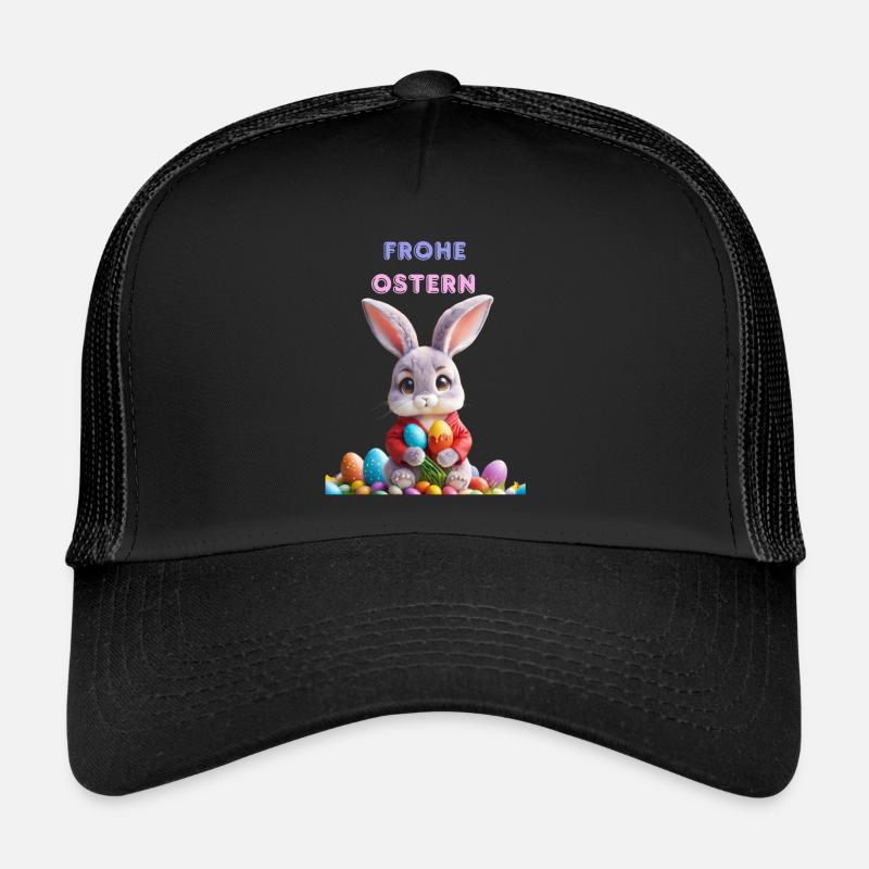 Joyeuses Pâques - Casquette trucker  - noir/noir
