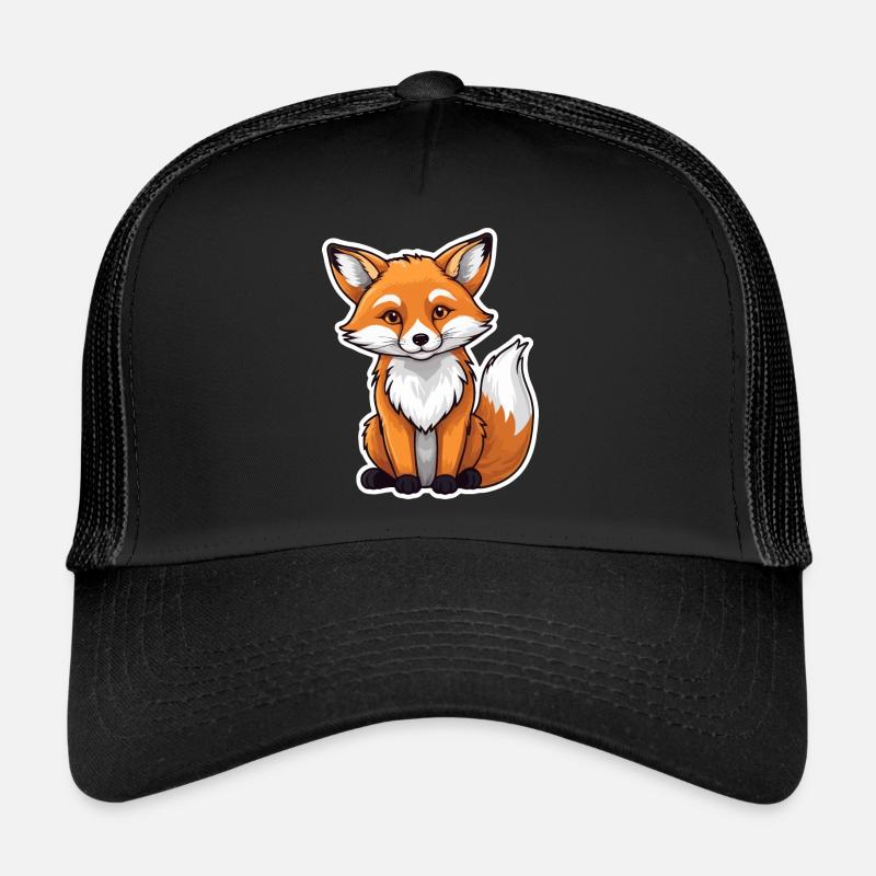 Fuchs Illustration - Trucker Cap - Schwarz/Schwarz