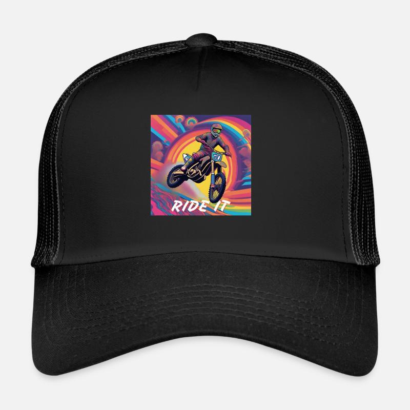 Ride it - Motocross - Trucker Cap - Schwarz/Schwarz