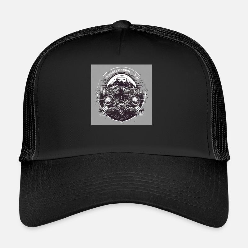 Schwarz weiß Punk Trucker Cap
