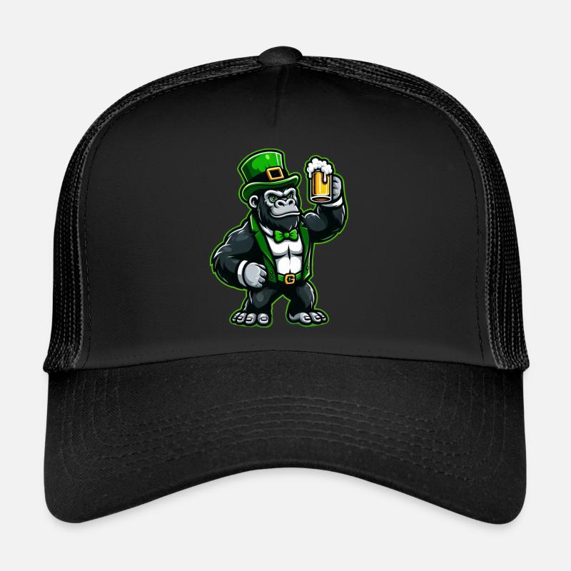 St. Patrick's Gorilla & Bier Cartoon Trucker Cap