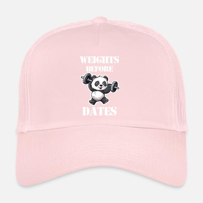Weights before Dates - Gym Panda Trucker Cap