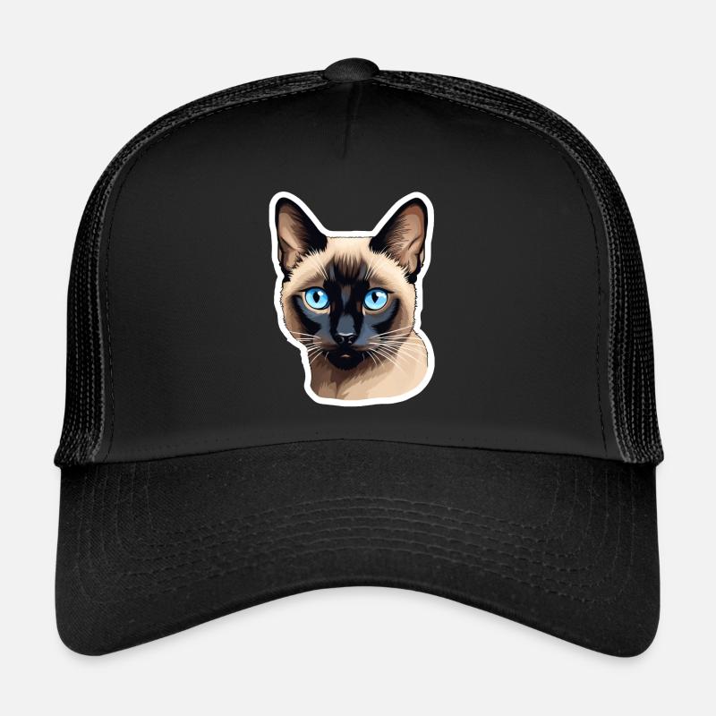 Siamkatzenkopf - Trucker Cap - Schwarz/Schwarz