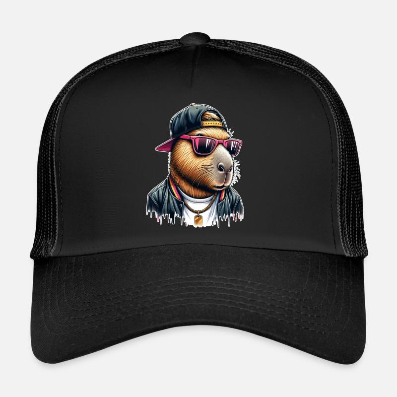 Capybara Cap Lunettes de soleil cool Casquette trucker 