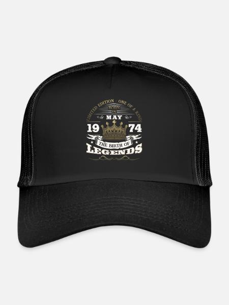 Original May 1974 Vintage 1974 Birthday 1974 - Trucker Cap - black/black