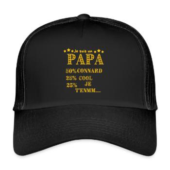 DAD 50% ASSHOLE, 25% COOL 25% I'LL YOU...... - Trucker Cap - black/black - Front