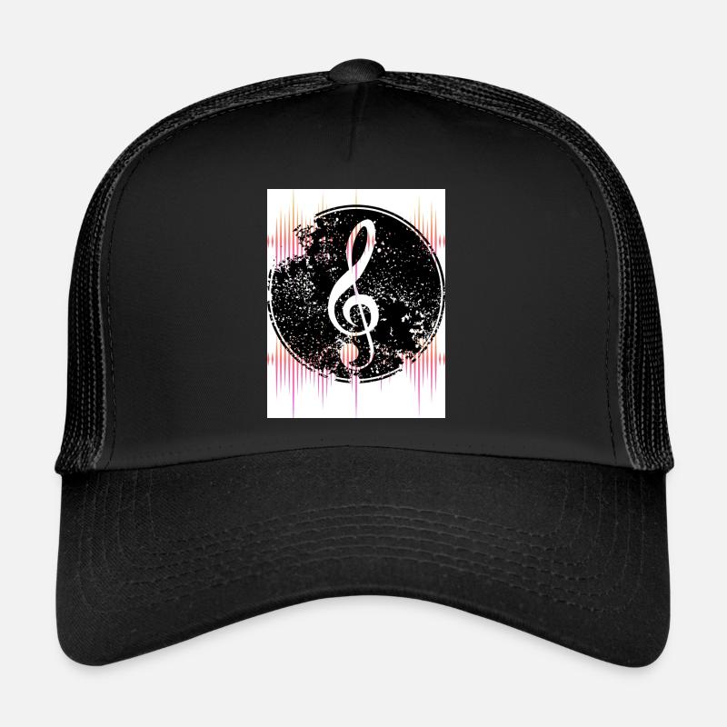 Liebe zur Musik Noten-Equalizer - Trucker Cap - Schwarz/Schwarz