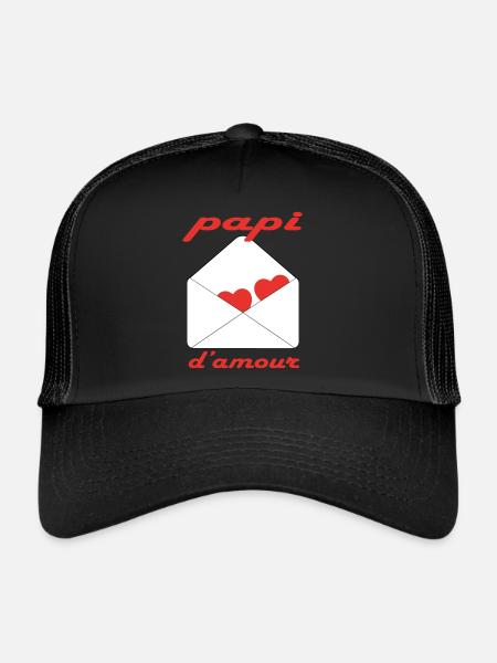 Papi d'amour - Casquette trucker  - noir/noir - Devant